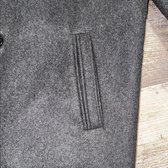 London Fog Men's Wool Black Pea Coat - Picture 7 of 11